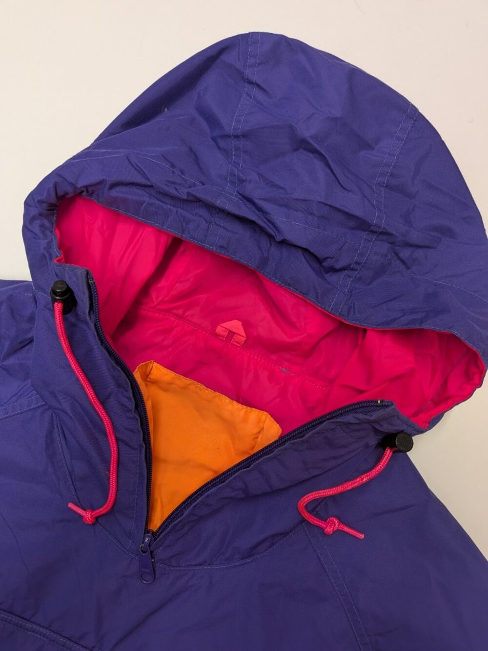 Vintage 90s Columbia Purple Neon Pink Pullover Anorak Jacket Medium Gorpcore - Picture 2 of 11